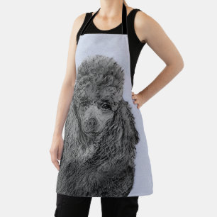 Poodle Painting Miniature Toy Black Original Art Apron