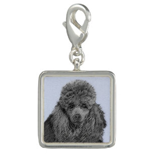Poodle Painting Miniature Toy Black Original Art Charm