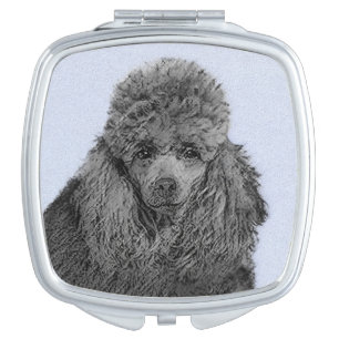Poodle Painting Miniature Toy Black Original Art Compact Mirror