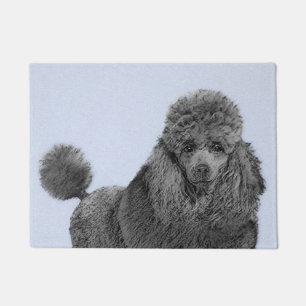 Poodle Painting Miniature Toy Black Original Art Doormat