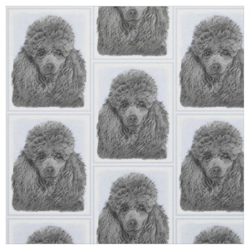 Poodle Painting Miniature Toy Black Original Art Fabric