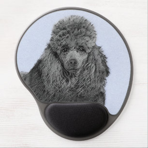 Poodle Painting Miniature Toy Black Original Art Gel Mouse Pad