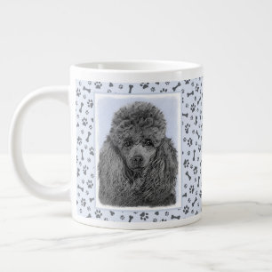 Poodle Painting Miniature Toy Black Original Art Giant Coffee Mug