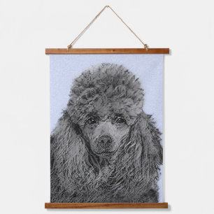Poodle Painting Miniature Toy Black Original Art Hanging Tapestry