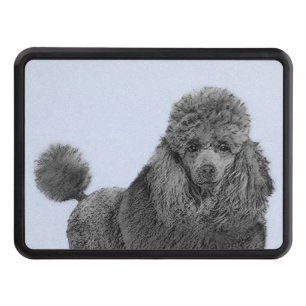 Poodle Painting Miniature Toy Black Original Art Hitch Cover
