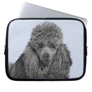 Poodle Painting Miniature Toy Black Original Art Laptop Sleeve