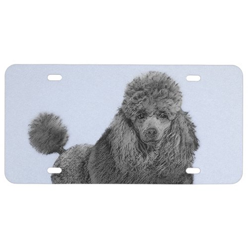 Poodle Painting Miniature Toy Black Original Art License Plate