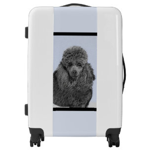 Poodle Painting Miniature Toy Black Original Art Luggage
