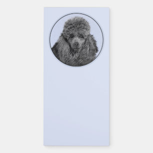Poodle Painting Miniature Toy Black Original Art Magnetic Notepad