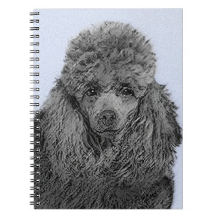 Poodle Painting Miniature Toy Black Original Art Notebook
