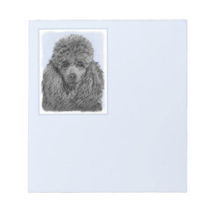 Poodle Painting Miniature Toy Black Original Art Notepad