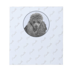 Poodle Painting Miniature Toy Black Original Art Notepad