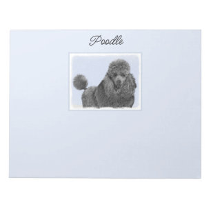 Poodle Painting Miniature Toy Black Original Art Notepad