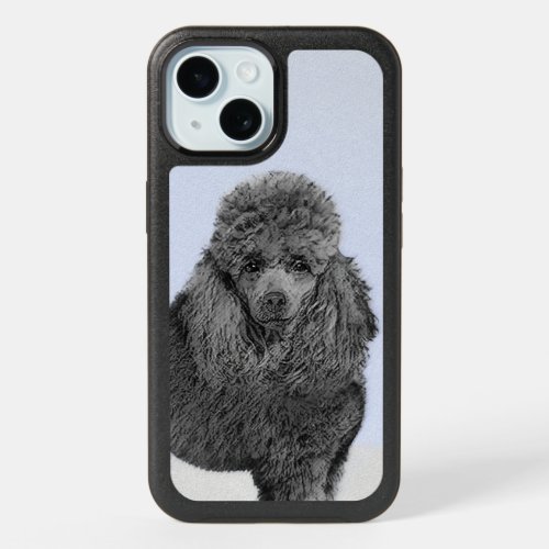 Poodle Painting Miniature Toy Black Original Art iPhone 15 Case