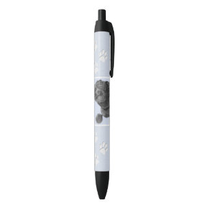 Poodle Painting Miniature Toy Black Original Art Pen