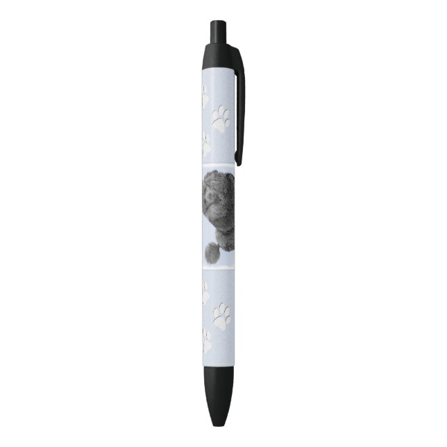 Poodle Painting Miniature Toy Black Original Art Pen (Bottom (Vertical))
