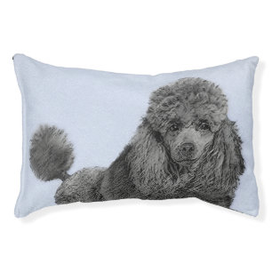 Poodle Painting Miniature Toy Black Original Art Pet Bed