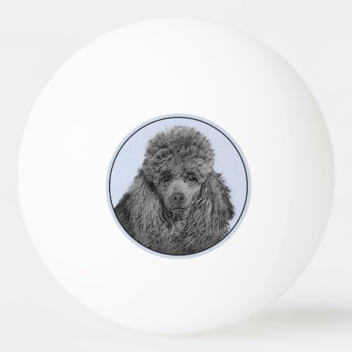 Poodle Painting Miniature Toy Black Original Art Ping Pong Ball