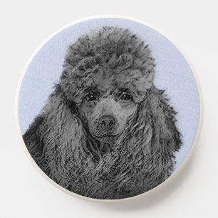 Poodle Painting Miniature Toy Black Original Art PopSocket