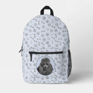 Poodle Painting Miniature Toy Black Original Art Printed Backpack
