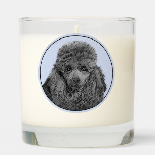 Poodle Painting Miniature Toy Black Original Art Scented Candle