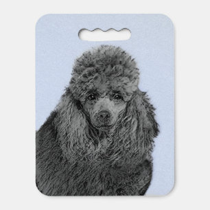 Poodle Painting Miniature Toy Black Original Art Seat Cushion
