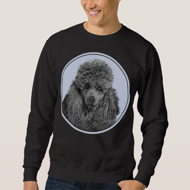 Poodle Painting Miniature Toy Black Original Art Sweatshirt (Front)