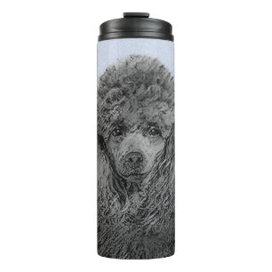 Poodle Painting Miniature Toy Black Original Art Thermal Tumbler