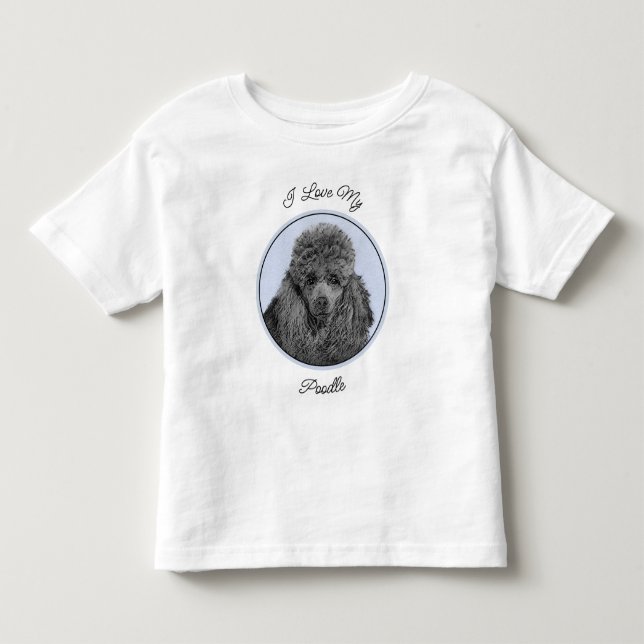 Poodle Painting Miniature Toy Black Original Art Toddler T-shirt (Front)