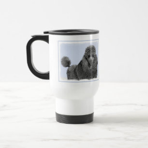 Poodle Painting Miniature Toy Black Original Art Travel Mug