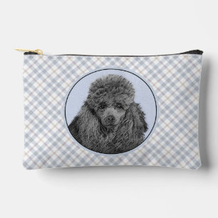 Poodle Painting Miniature Toy Black Pet Dog Art Accessory Pouch