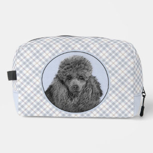 Poodle Painting Miniature Toy Black Pet Dog Art Dopp Kit