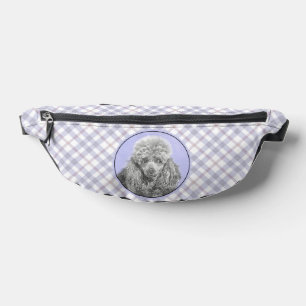 Poodle Painting Miniature Toy Silver Grey Dog Art Fanny Pack
