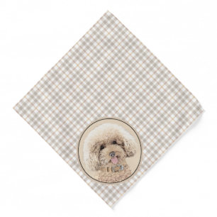 Poodle Painting Toy Apricot Cream Original Dog Art Bandana