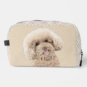 Poodle Painting Toy Apricot Cream Original Dog Art Dopp Kit