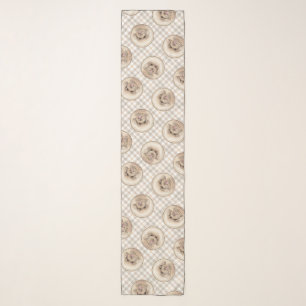 Poodle Painting Toy Apricot Cream Original Dog Art Scarf