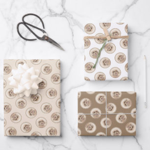 Poodle Painting Toy Apricot Cream Original Dog Art Wrapping Paper Sheets