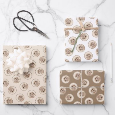 Poodle Painting Toy Apricot Cream Original Dog Art Wrapping Paper Sheets