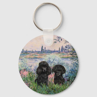 Poodle Pair (black) - By the Seine Keychain