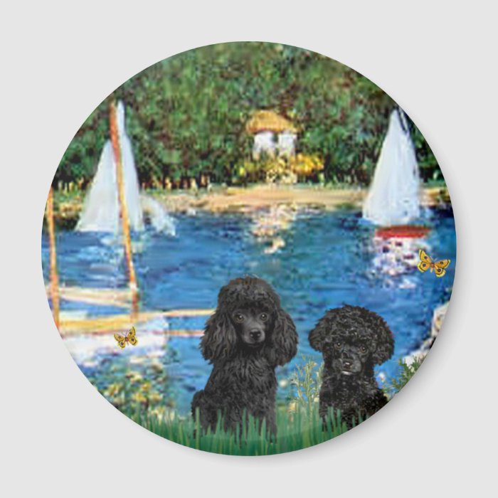 Poodle Pair (black)   Sailboats Refrigerator Magnet