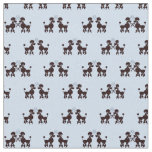 Poodle Pair blue background Fabric