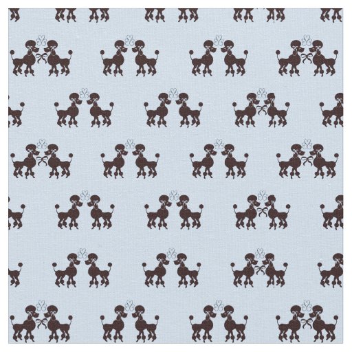 Poodle Pair blue background Fabric