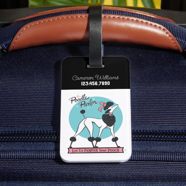 Poodle Parlor Luggage Tag (Back Insitu 4)