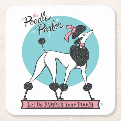 Poodle Parlor Square Paper Coaster