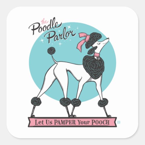 Poodle Parlor Square Sticker