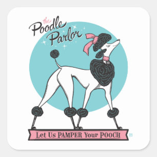 Poodle Parlor Square Sticker