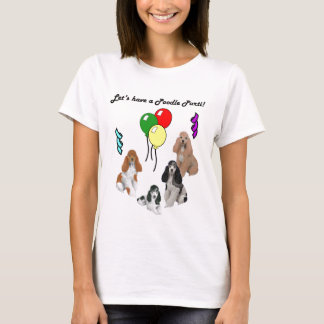 Poodle Parti on Gray T-Shirt