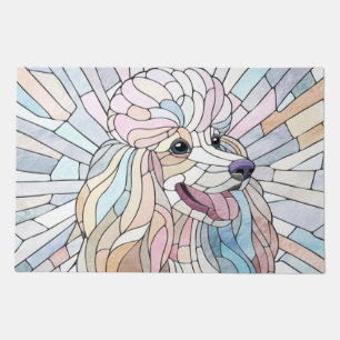 Poodle - pastel mosaic art doormat