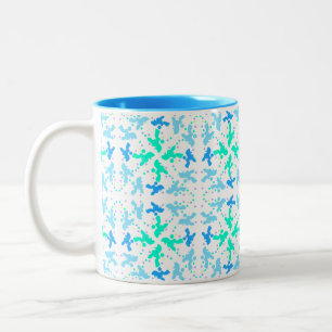 Poodle Patern Two-Tone Coffee Mug