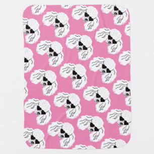 Poodle Pattern Cute Pink Baby Blanket